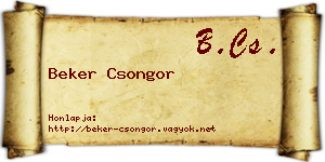 Beker Csongor névjegykártya
